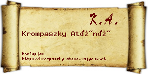 Krompaszky Aténé névjegykártya